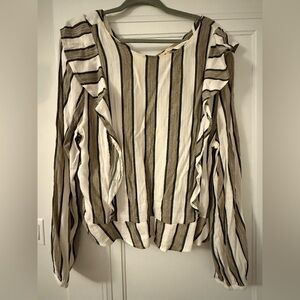 Anthropologie Bllue and White Striped Blouse